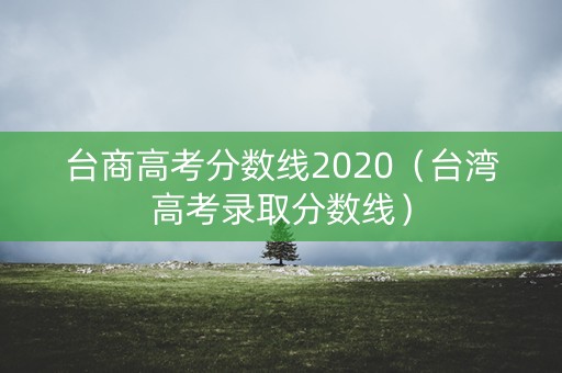 台商高考分数线2020（台湾高考录取分数线）