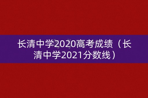 长清中学2020高考成绩（长清中学2021分数线）
