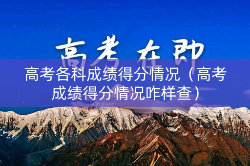 高考各科成绩得分情况（高考成绩得分情况咋样查）
