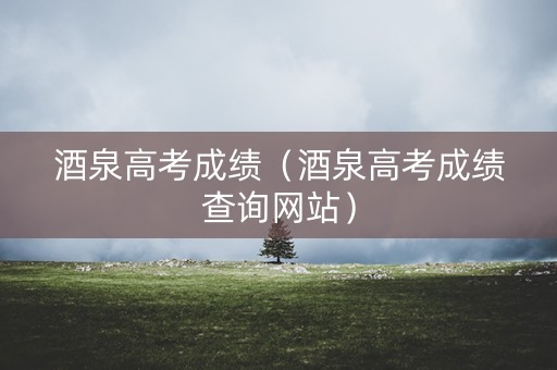 酒泉高考成绩（酒泉高考成绩查询网站）