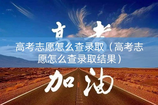 高考志愿怎么查录取（高考志愿怎么查录取结果）