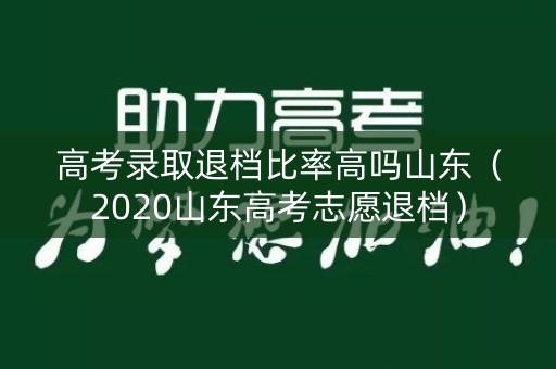 高考录取退档比率高吗山东（2020山东高考志愿退档）