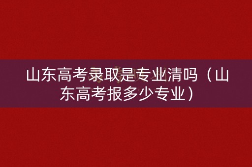 山东高考录取是专业清吗（山东高考报多少专业）