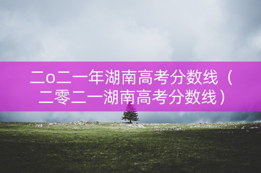二o二一年湖南高考分数线（二零二一湖南高考分数线）