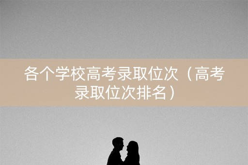 各个学校高考录取位次（高考录取位次排名）