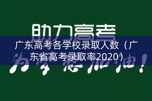 广东高考各学校录取人数（广东省高考录取率2020）