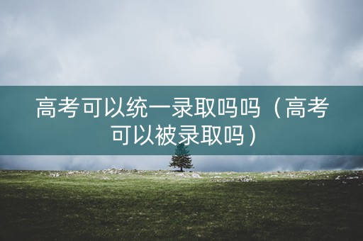 高考可以统一录取吗吗（高考可以被录取吗）
