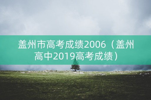 盖州市高考成绩2006（盖州高中2019高考成绩）