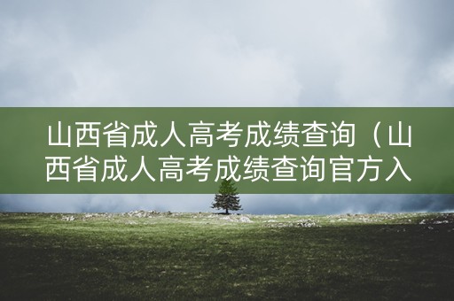 山西省成人高考成绩查询（山西省成人高考成绩查询官方入口）