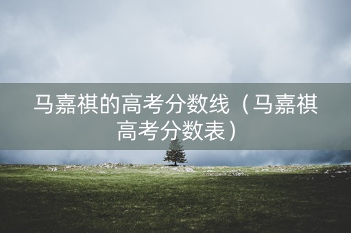 马嘉祺的高考分数线（马嘉祺高考分数表）