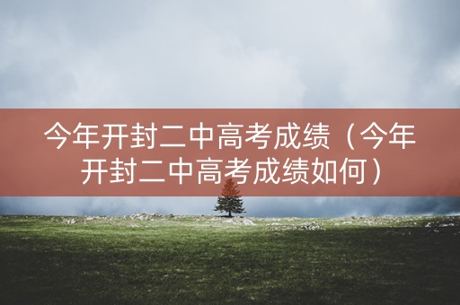 今年开封二中高考成绩（今年开封二中高考成绩如何）
