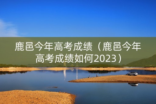 鹿邑今年高考成绩（鹿邑今年高考成绩如何2023）