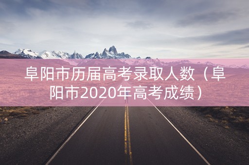 阜阳市历届高考录取人数（阜阳市2020年高考成绩）