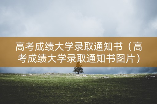 高考成绩大学录取通知书（高考成绩大学录取通知书图片）