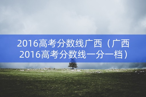 2016高考分数线广西（广西2016高考分数线一分一档）