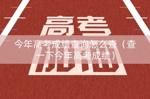 今年高考成绩查询怎么查（查一下今年高考成绩）