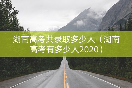湖南高考共录取多少人（湖南高考有多少人2020）