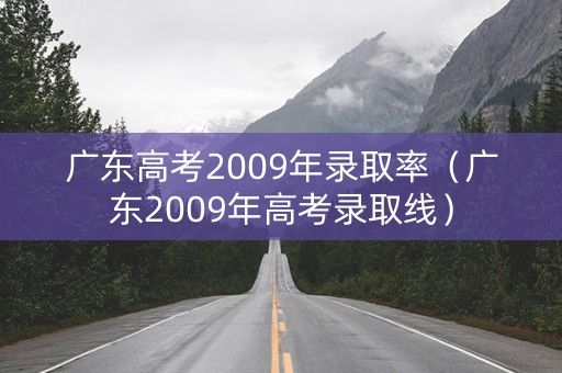 广东高考2009年录取率（广东2009年高考录取线）