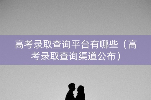 高考录取查询平台有哪些（高考录取查询渠道公布）