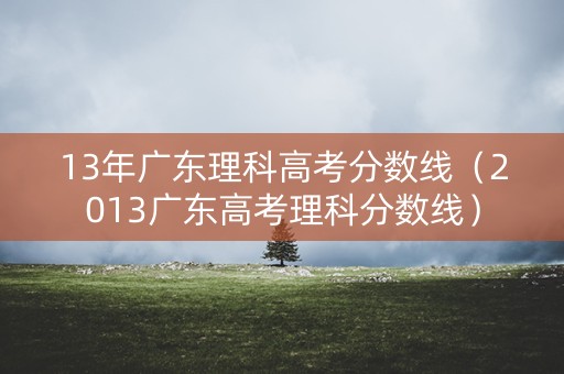 13年广东理科高考分数线（2013广东高考理科分数线）