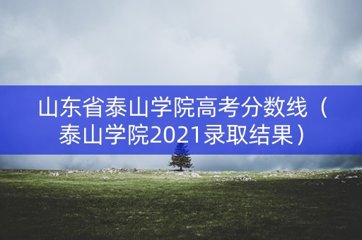 山东省泰山学院高考分数线（泰山学院2021录取结果）