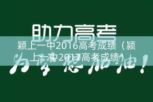 颖上一中2016高考成绩（颍上一中2017高考成绩）