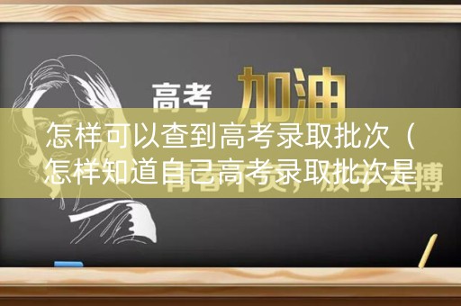 怎样可以查到高考录取批次（怎样知道自己高考录取批次是什么）