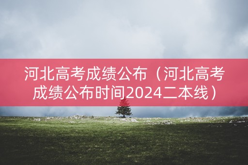 河北高考成绩公布（河北高考成绩公布时间2024二本线）
