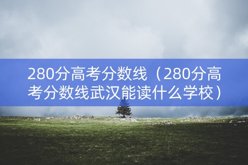 280分高考分数线（280分高考分数线武汉能读什么学校）