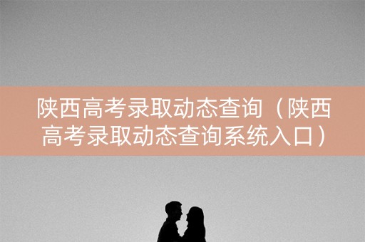 陕西高考录取动态查询（陕西高考录取动态查询系统入口）