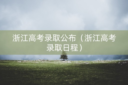 浙江高考录取公布（浙江高考录取日程）