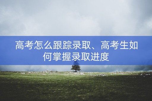 高考怎么跟踪录取、高考生如何掌握录取进度