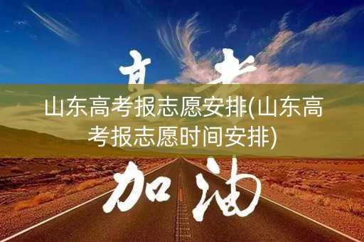 山东高考报志愿安排(山东高考报志愿时间安排)
