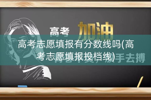 高考志愿填报有分数线吗(高考志愿填报投档线)
