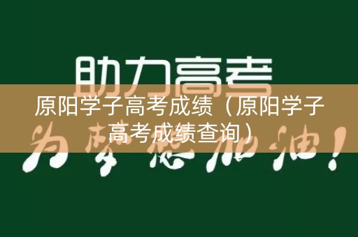 原阳学子高考成绩（原阳学子高考成绩查询）