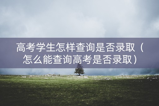 高考学生怎样查询是否录取（怎么能查询高考是否录取）