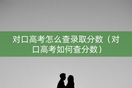 对口高考怎么查录取分数（对口高考如何查分数）