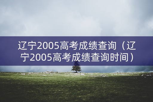 辽宁2005高考成绩查询（辽宁2005高考成绩查询时间）