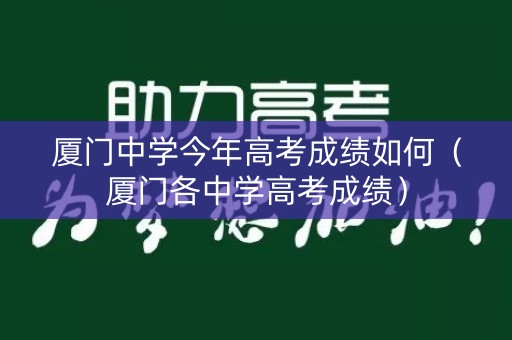 厦门中学今年高考成绩如何（厦门各中学高考成绩）