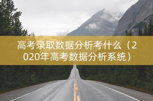 高考录取数据分析考什么（2020年高考数据分析系统）