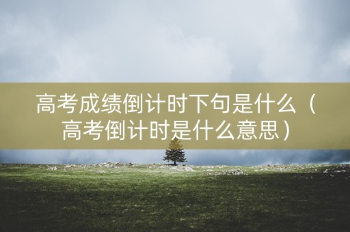 高考成绩倒计时下句是什么（高考倒计时是什么意思）