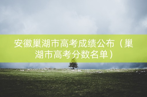 安徽巢湖市高考成绩公布（巢湖市高考分数名单）