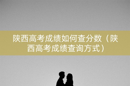 陕西高考成绩如何查分数（陕西高考成绩查询方式）