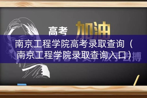 南京工程学院高考录取查询（南京工程学院录取查询入口）