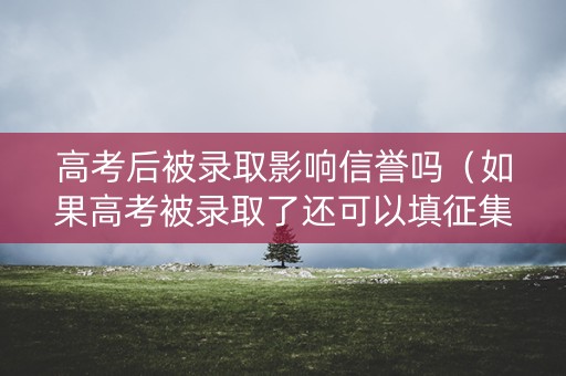 高考后被录取影响信誉吗（如果高考被录取了还可以填征集志愿么）