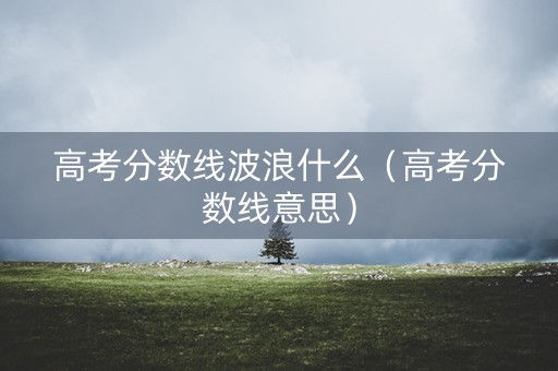 高考分数线波浪什么（高考分数线意思）