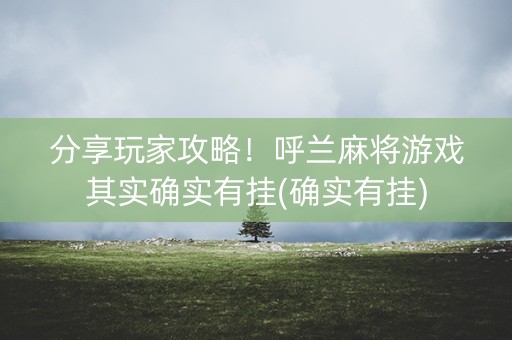 分享玩家攻略！呼兰麻将游戏其实确实有挂(确实有挂)