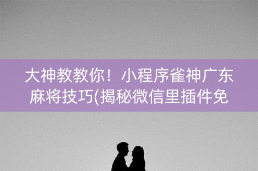大神教教你！小程序雀神广东麻将技巧(揭秘微信里插件免费)