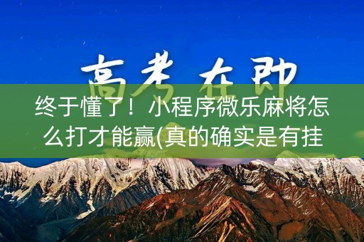 终于懂了！小程序微乐麻将怎么打才能赢(真的确实是有挂)