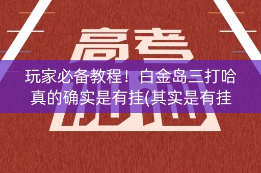 玩家必备教程！白金岛三打哈真的确实是有挂(其实是有挂的)